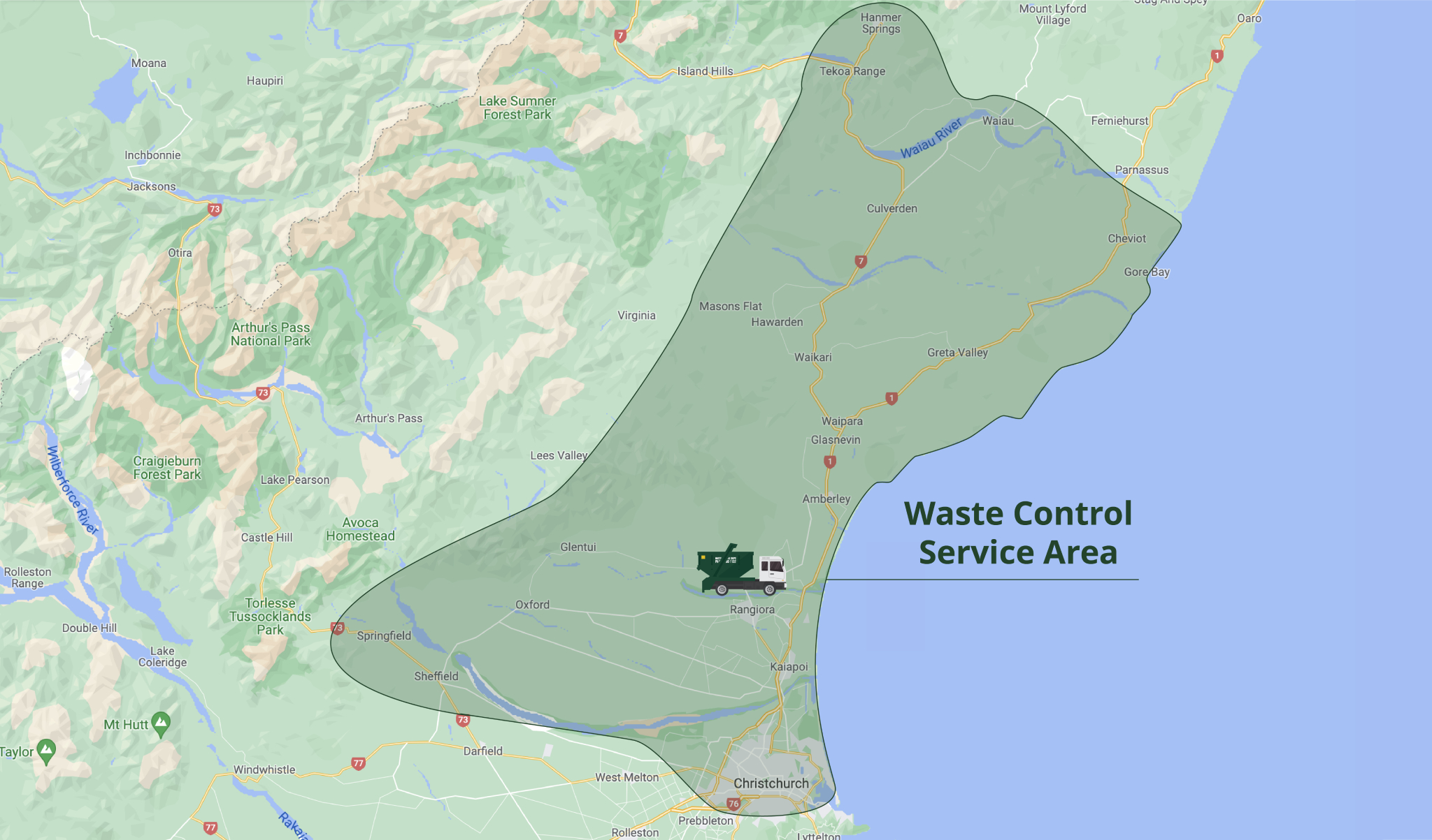 From Kaiapoi to Loburn to Sefton, find a skip bin hire option near you with Waste Control Skips